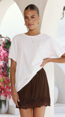 Davonne Chocolate Lace Mini Skirt