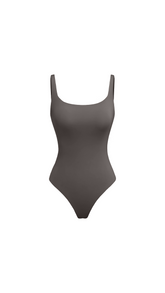 Ariana Sleek Black Tank Bodysuit