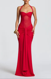 Carla Meshplay Maxi Dress - Red