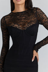 Karlie Black Lace Maxi Gown