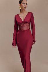 Anamaria Satin and Lace Maxi Dress