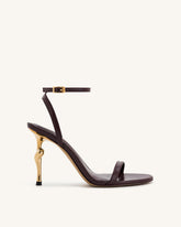 Alivia Strappy Elegant Mini Party Sandals - Claret Red