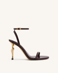 Alivia Strappy Elegant Mini Party Sandals - Claret Red