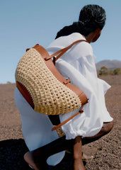 WOMEN'S SCULPTURED RAFFIA MINI SUMMER TOTE BAG