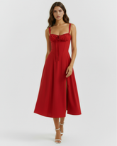 Corseted Buttercup Stretch Cotton, Lace Up Back, Garden Parties