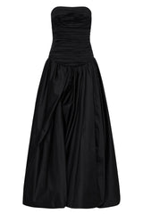 Violette strapless ruched maxi formal evening dress