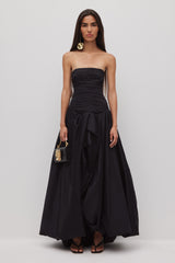 Violette strapless ruched maxi formal evening dress