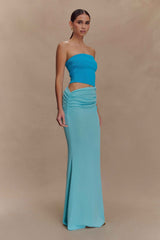Cyan Blue Jasiel Knit Maxi Dress