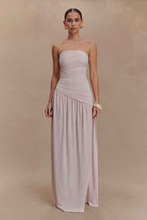 Cornelia Pale Pink Strapless Maxi Dress