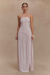 Cornelia Pale Pink Strapless Maxi Dress