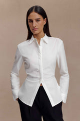 Millie White Tie Back Cotton Shirt