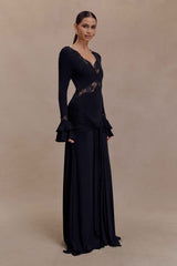 Electra Black Slinky Lace Maxi Dress