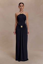 Quincy Black Halter Maxi Dress