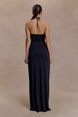 Quincy Black Halter Maxi Dress