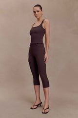 Blanca Chocolate Stretch Crepe Capri Pants