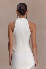 Portia White Scuba Sleeveless Top