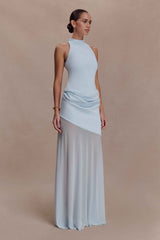 Portia Pale Blue Maxi Skirt