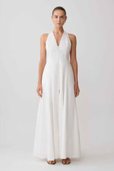 Cornelia Button Down Maxi Dress - White