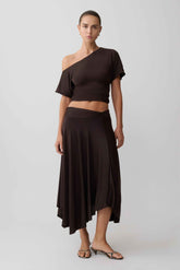 Cornelia Dark Chocolate Midi Skirt