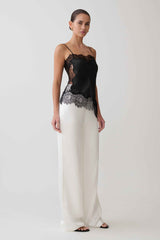 Miriam Black Satin Lace Camisole