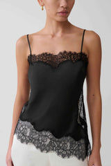 Miriam Black Satin Lace Camisole
