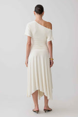 Cornelia Ivory Slinky Midi Skirt
