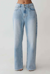 Cornelia Washed Light Blue Straight Leg Jeans