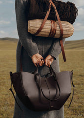 WOMEN'S STRUCTURED TEXTURED MIDI CASUAL TOTE BAG