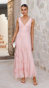 Lavara Pink Maxi Dress