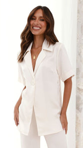 Imogen Cream Button-Up Shirt