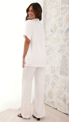 Imogen Cream Button-Up Shirt