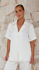 Imogen Cream Button-Up Shirt