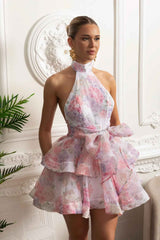 FLORAL RUFFLE MINI PARTY SUMMER DRESS
