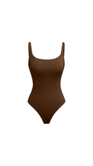 Ariana Sleek Black Tank Bodysuit