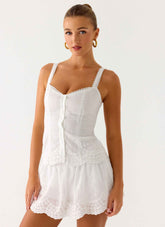 Addictive Mini Dress - White Lace Corset