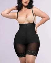 BOOT-YEAHâ„?High-Waisted Mini Dress - Polka Dot Lace