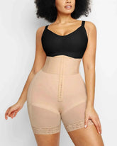 BOOT-YEAHâ„?Mini Shorts - Black Boned High-Waisted