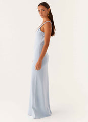 Anastasia Maxi Dress - Blue Twisted Straps