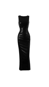 Karina Black Glossy Maxi Dress
