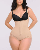 Bare Essentials Midi Bodysuit - Black Lace Zipper
