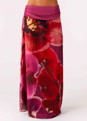 Blushing Bloom Maxi Skirt - Violette Ruched
