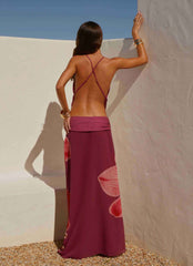 Blushing Bloom Maxi Skirt - Violette Ruched