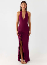 Charmed Maxi Dress - Plum Open Back