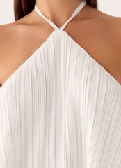 Danni Mini Halter Top - White Flare Hemline