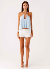 Delong Mini Shorts - White Linen