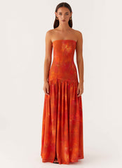Eden Maxi Dress - Amber Strapless Chiffon
