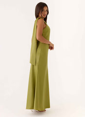 Elena Maxi Dress - Fern Green Fully Lined