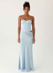 Emory Maxi Dress - Blue Corset Strapless