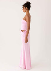 Emory Maxi Dress - Pink Corset Strapless