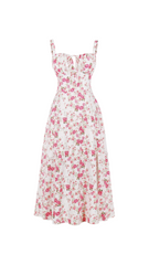 Cora Blossom Coral Midi Dress